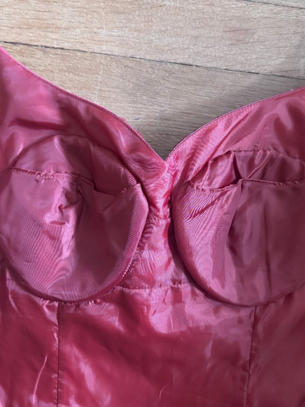 John Charles Y2K Taffeta Sequin Bustier Top - Picture 3 of 7